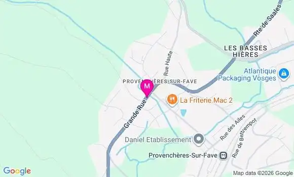 Localisation Provencheres sur Fave - 88490