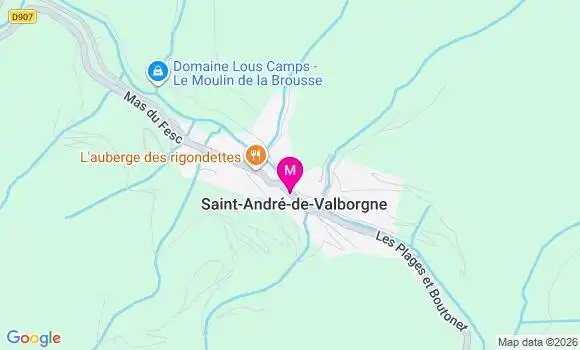 Localisation Saint Andre de Valborgne - 30940