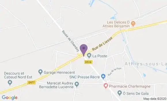 Localisation Athies sous Laon - 02840