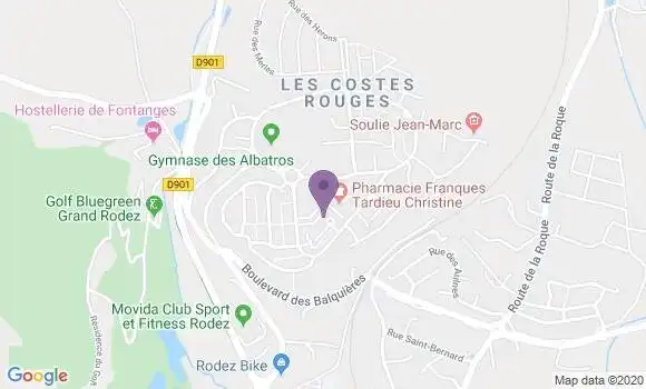 Localisation Onet les Costes Rouges Bp - 12850