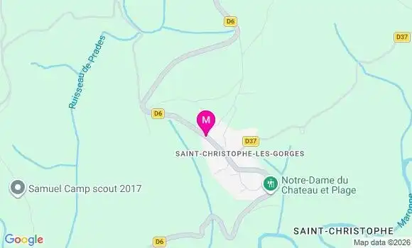Localisation Saint Christophe les Gorges - 15700