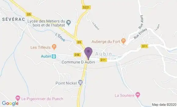 Localisation Aubin le Gua Bp - 12110