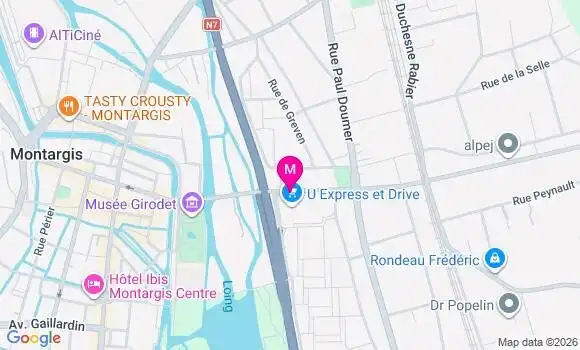 Localisation Super U - 45200