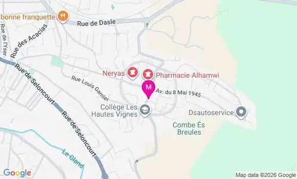 Localisation Audincourt Champs Montants - 25400