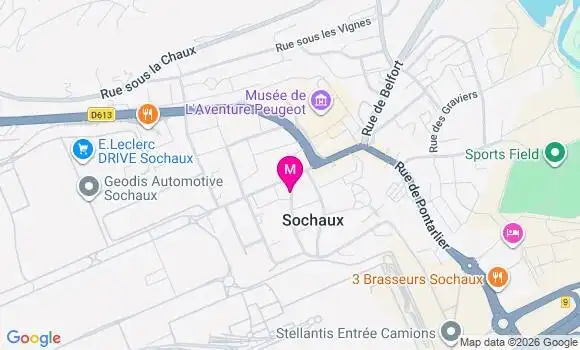 Localisation Sochaux - 25600