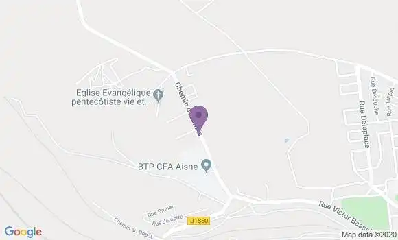 Localisation Aulnois sous Laon Bp - 02000