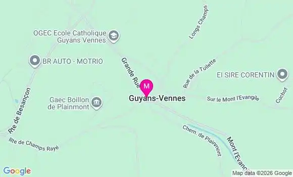 Localisation Boulangerie - 25390