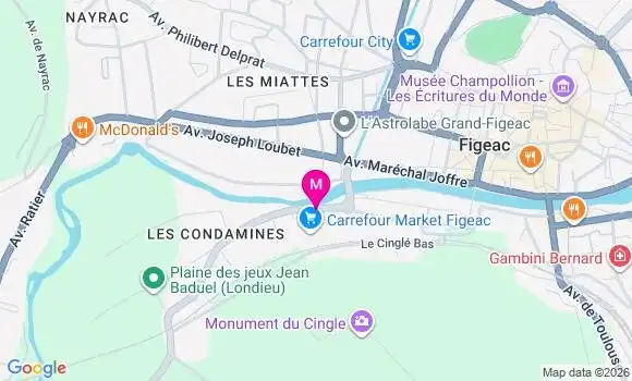 Localisation Carrefour Market - 46100