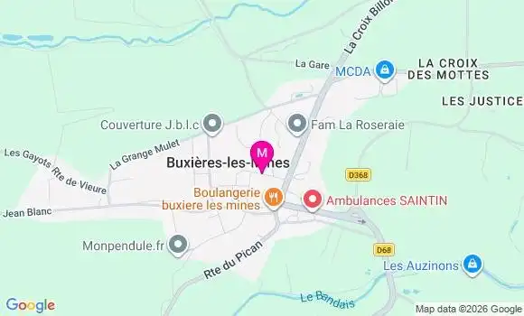 Localisation Buxieres les Mines Pontet - 03440