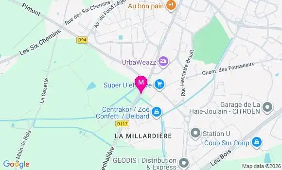 Localisation Super U - 49480