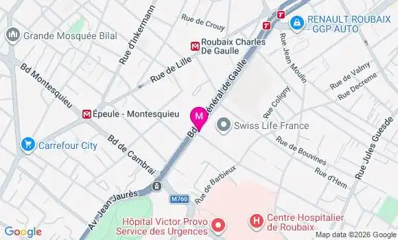Localisation Carrefour City - 59100