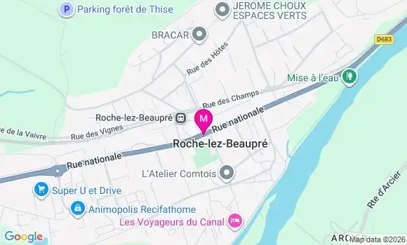 Localisation Roche Lez Beaupre - 25220