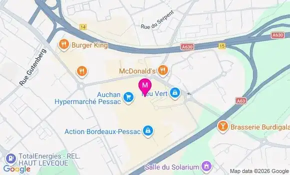 Localisation Auchan Hypermarche - 33600