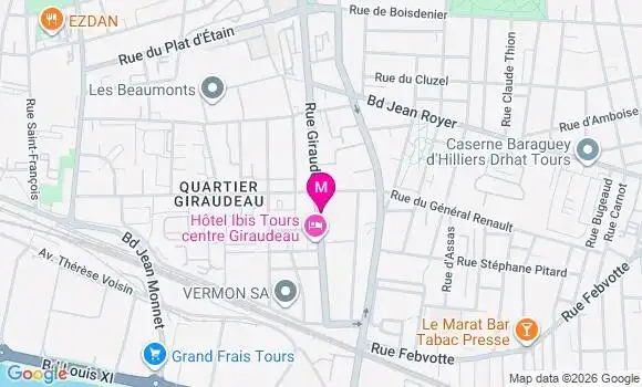 Localisation Carrefour City Giraudeau - 37000