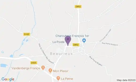 Localisation Beaurieux Bp - 02160