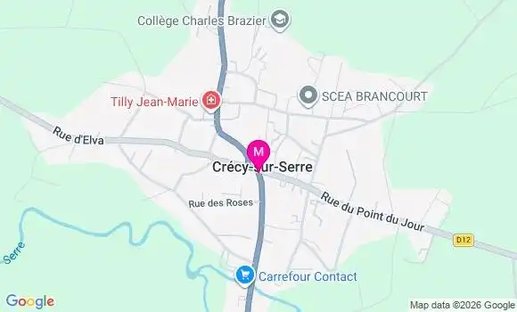 Localisation Crecy sur Serre - 02270