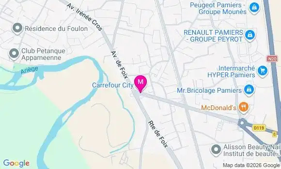 Localisation Carrefour City - 09100