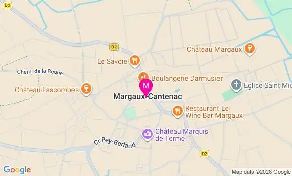 Localisation Margaux Cantenac - 33460