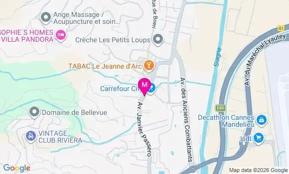 Localisation Carrefour City - 06210