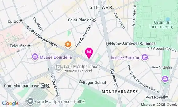 Localisation Paris Agence Bancaire Montparnasse - 75006