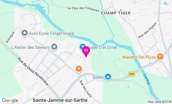 Localisation Super U - 72380