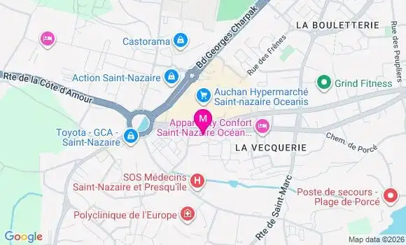 Localisation Auchan - 44600