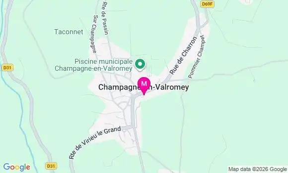 Localisation Champagne en Valromey - 01260