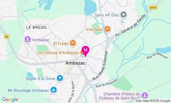 Localisation Ambazac Ville - 87240