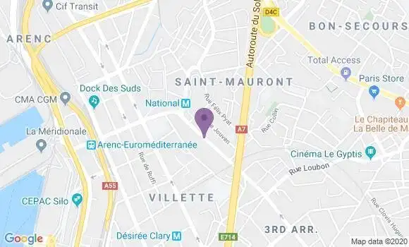 Localisation Marseille Saint Mauront Bp - 13003