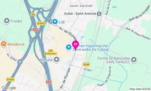 Localisation Auchan - 33240