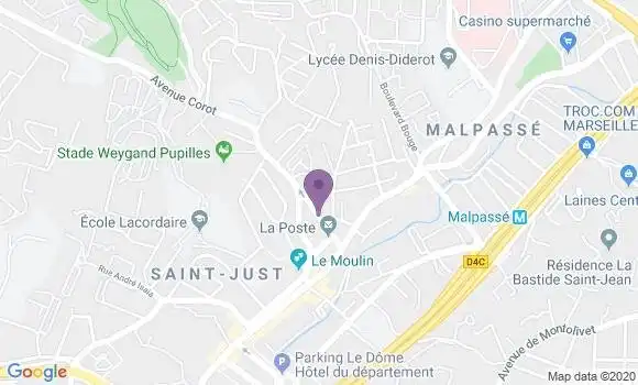 Localisation Marseille Saint Just - 13013