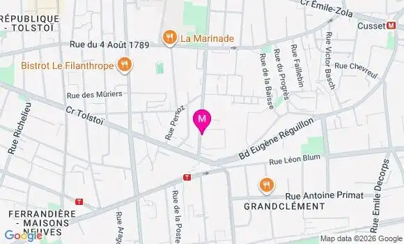 Localisation Villeurbanne Grandclement Continuit - 69100