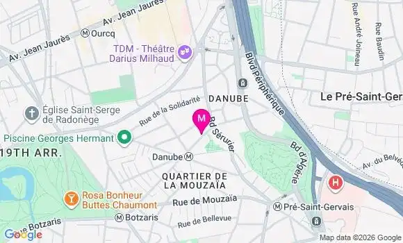 Localisation Carrefour City Brunet - 75019