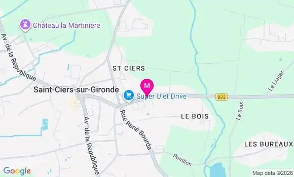 Localisation Super U - 33820
