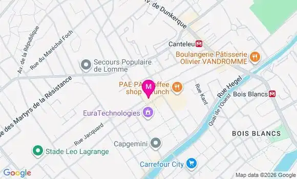 Localisation Carrefour City Bretagne - 59000