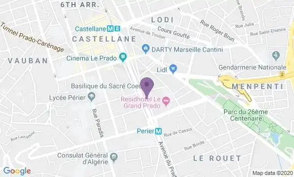 Localisation Marseille Prado - 13008