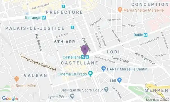 Localisation Marseille Place Castellane - 13006