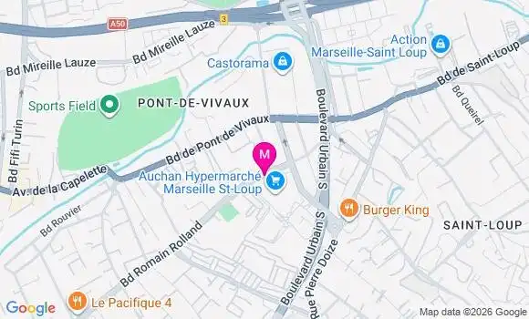 Localisation Auchan - 13010