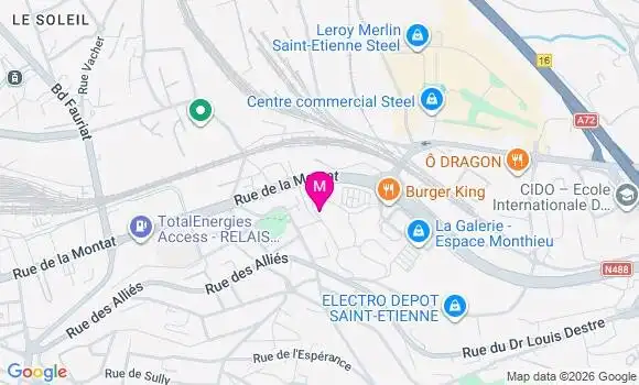 Localisation Auchan - 42100