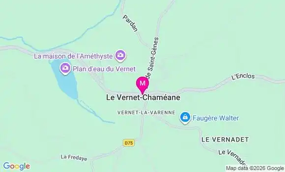 Localisation Le Vernet Chameane - 63580