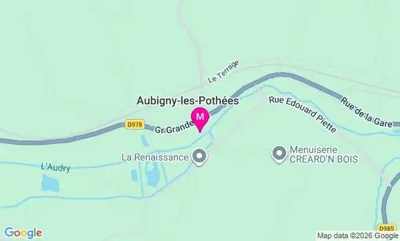 Localisation Aubigny les Pothees - 08150