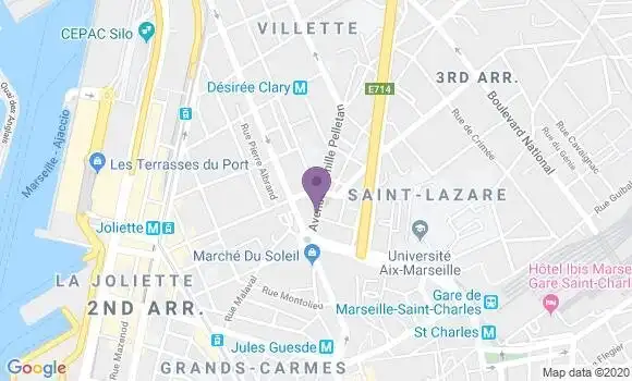 Localisation Marseille Camille Pelletan - 13003