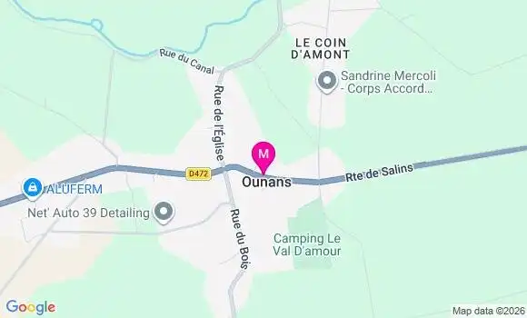 Localisation Ounans - 39380