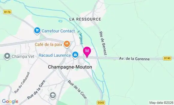 Localisation Champagne Mouton - 16350