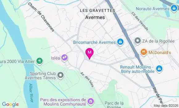 Localisation Avermes Centre - 03000