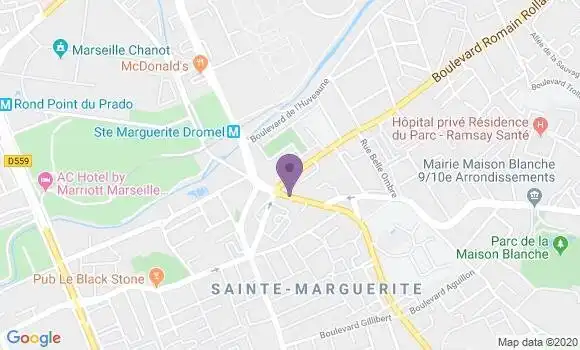 Localisation Marseille Sainte Marguerite - 13009