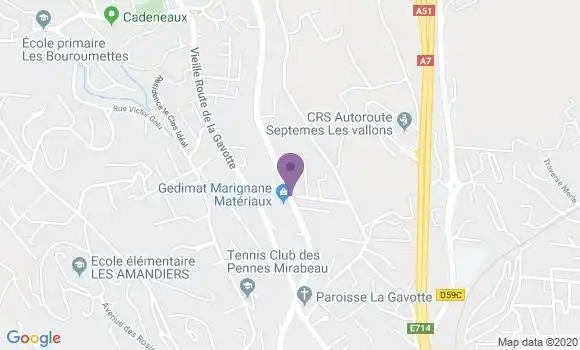 Localisation Les Pennes Mirabeau la Gavotte Bp - 13170