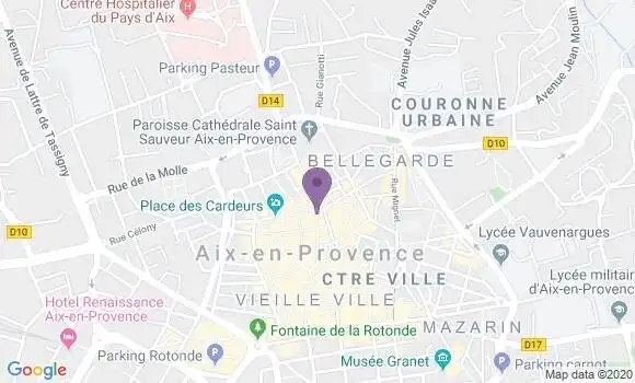 Localisation Aix En Provence Hotel de Ville - 13100