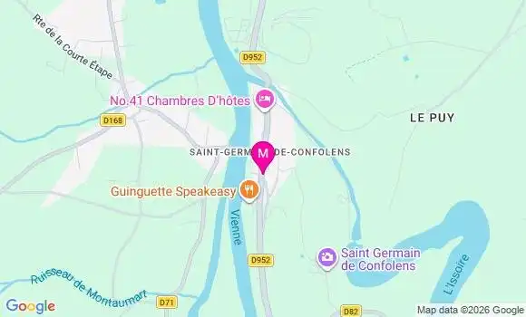 Localisation Confolens Rue - 16500