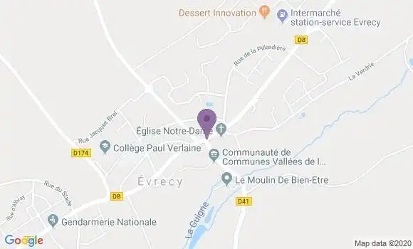 Localisation Evrecy - 14210